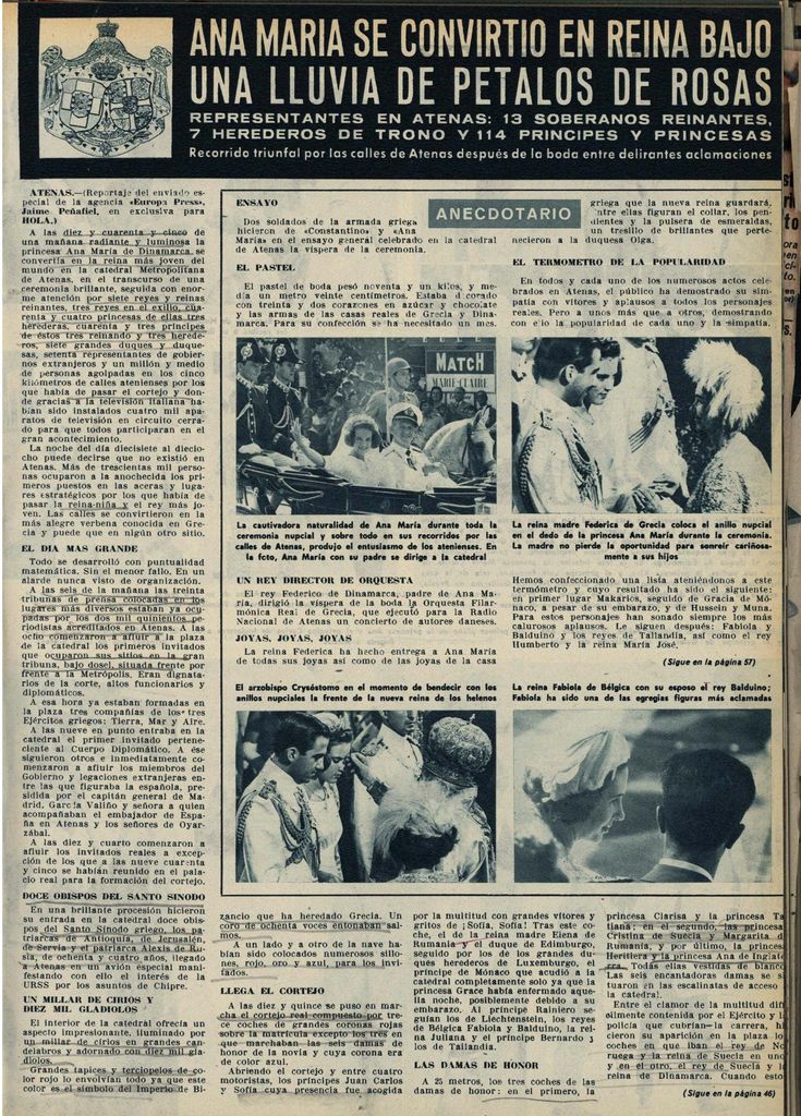 Boda Constantino de Grecia HOLA 1964