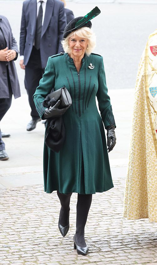 La duquesa de Cornualles en el servicio religioso del duque de Edimburgo