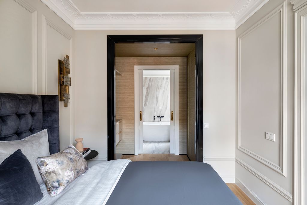 Relación entre el dormitorio, el vestidor y el baño