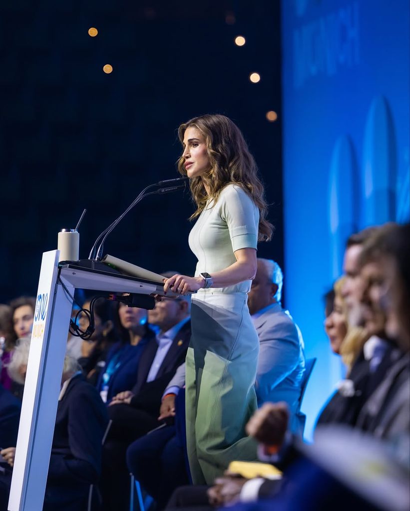 Rania de Jordania en el 'One Young World Summit', Múnich, 2025.