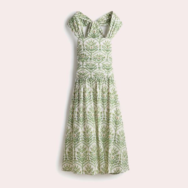 Vestido halter de popelina