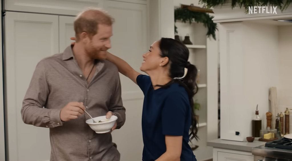 Meghan Markle y el príncipe Harry en el especial de navidad 'With Love, Meghan: Holiday Celebration', 2025, en Netflix.