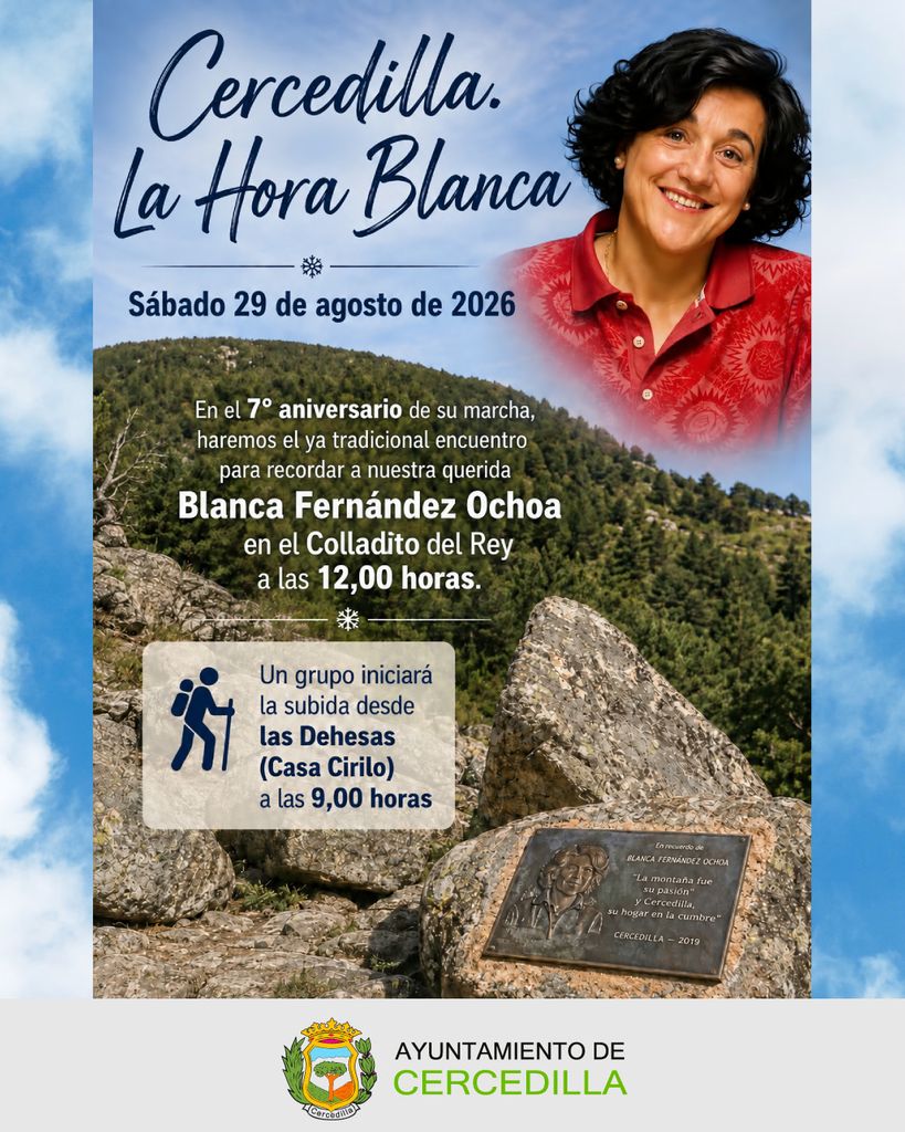 Cercedilla volvió a rendir homenaje a Blanca Fernández Ochoa con 'La Hora Blanca', la tradicional marcha que, siete años después de su muerte, mantiene vivo su recuerdo en las montañas que tanto amó