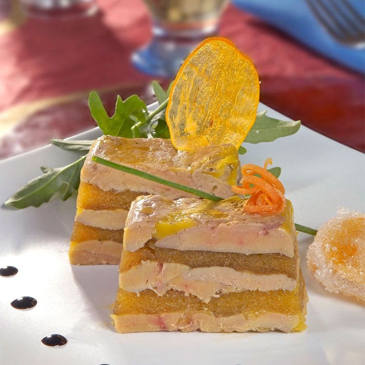 Terrina de foie y puré de kaki
