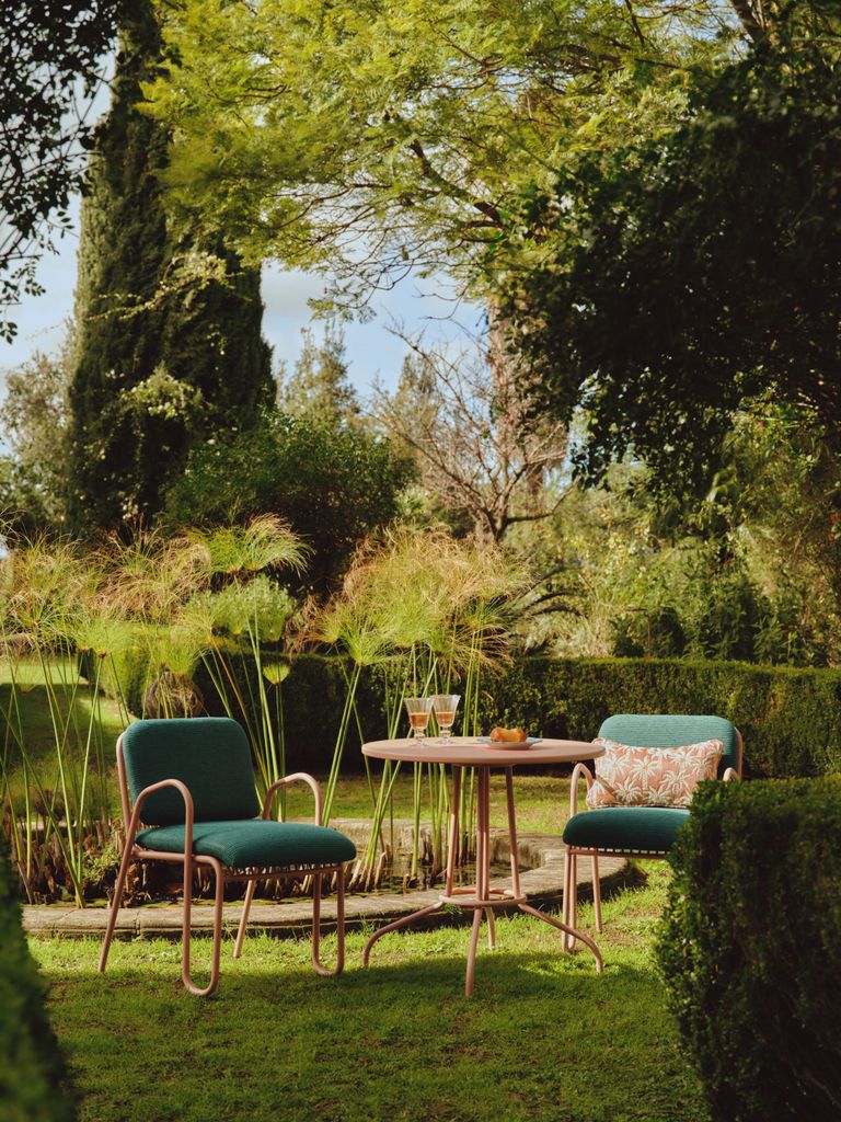 Muebles de jardín de acero inoxidable