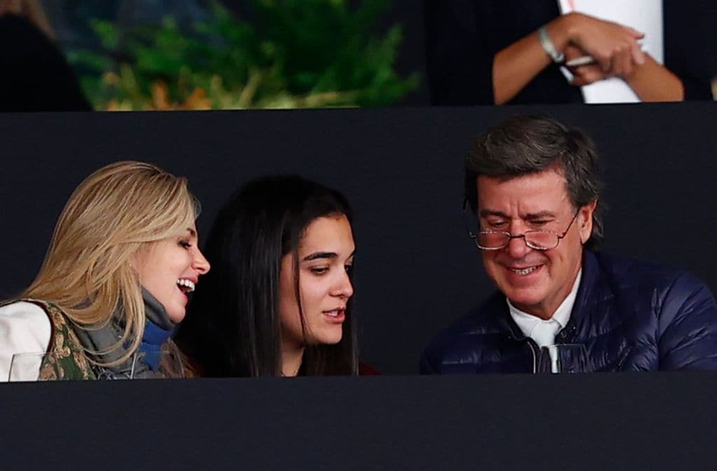 Genoveva Casanova,Cayetano Martinez Irujo and Barbara Mirjan  during Madrid Horse Week 2021 in Madrid on Saturday, 27 November 2021.