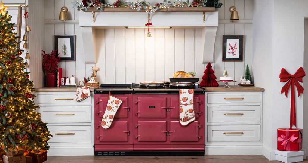 Cocina decorada para la Navidad