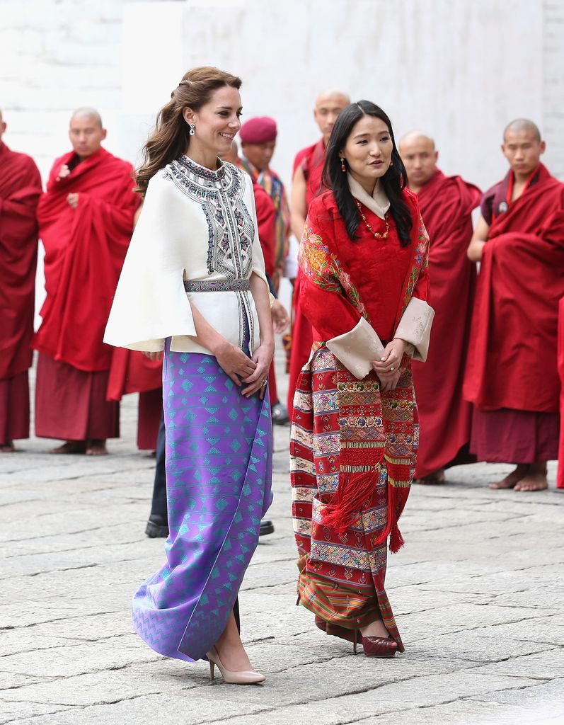 La reina Jetsun Pema y Kate Middleton en Londres.