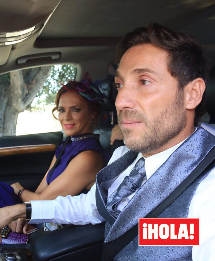 Antonio David Flores y su mujer Olga Moreno, en la boda de Ortega Cano