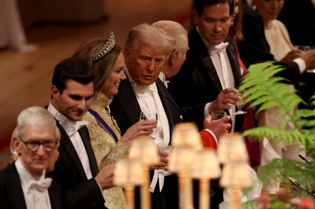 El presidente Donald Trump junto a la princesa Kate en la cena de Estado, el pasado miércoles 17 de septiembre.