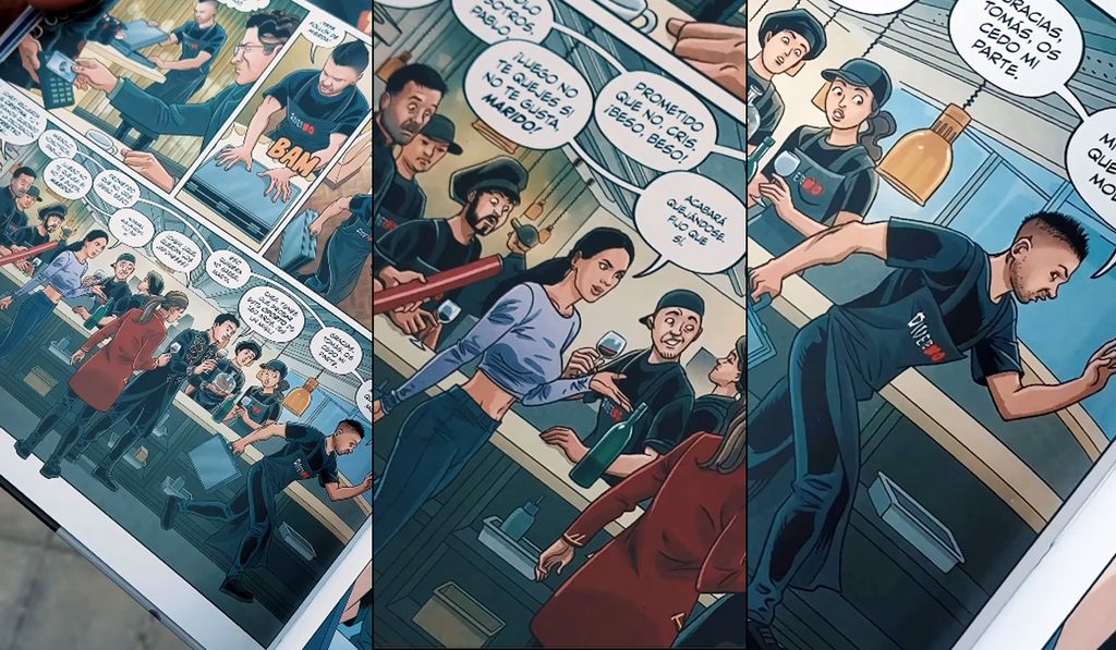 En el cómic también aparecen Cristina Pedroche y miembros del equipo del chef. 
