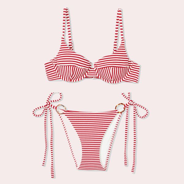 Top bikini balconnet de rayas