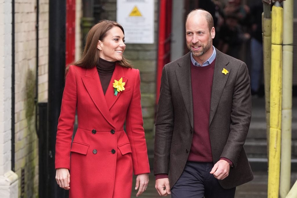 El príncipe Guillermo y Kate Middleton en Gales en 2025