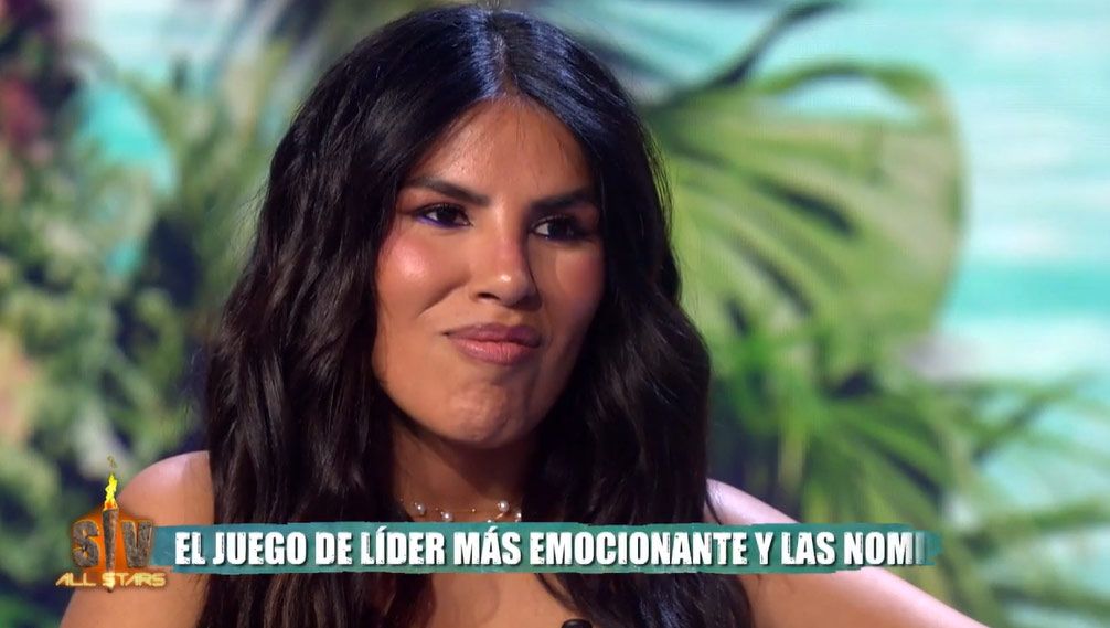 Isa Pantoja, en el momento en el que Alma ha entrado en el plató