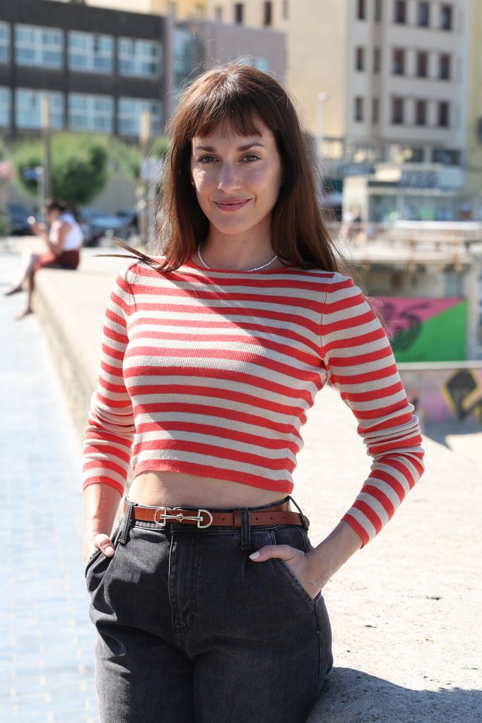 Silvia Alonso en el set de 'Si te he visto no me acuerdo' en San Sebastián