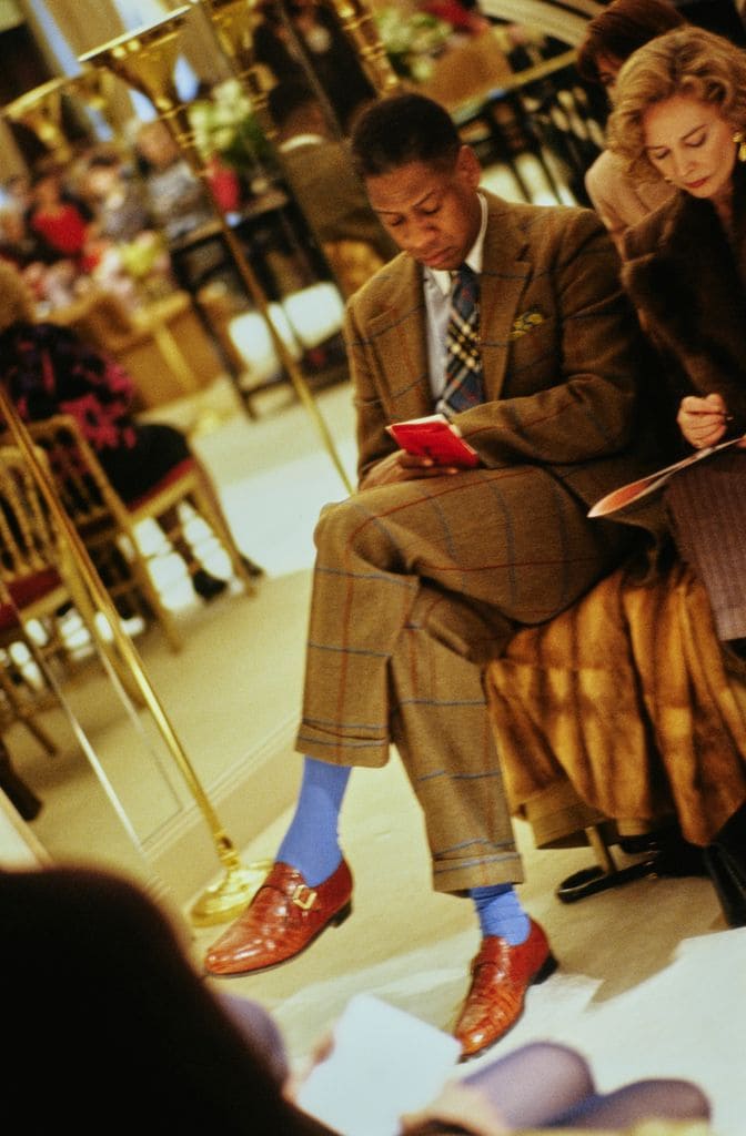 André Leon Talley, entonces editor de 'Vogue', en el desfile Haute Couture de Chanel (París , 1990)