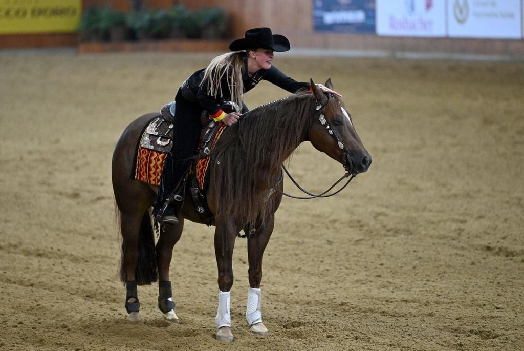Gina Maria Schumacher en el campeonato mundial de Reining