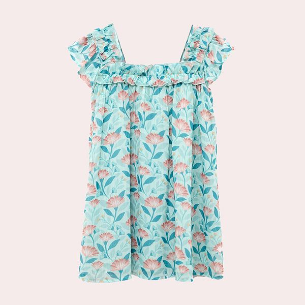Vestido de Niña con Volantes y Estampado Floral Verde Coconut El Corte Inglés