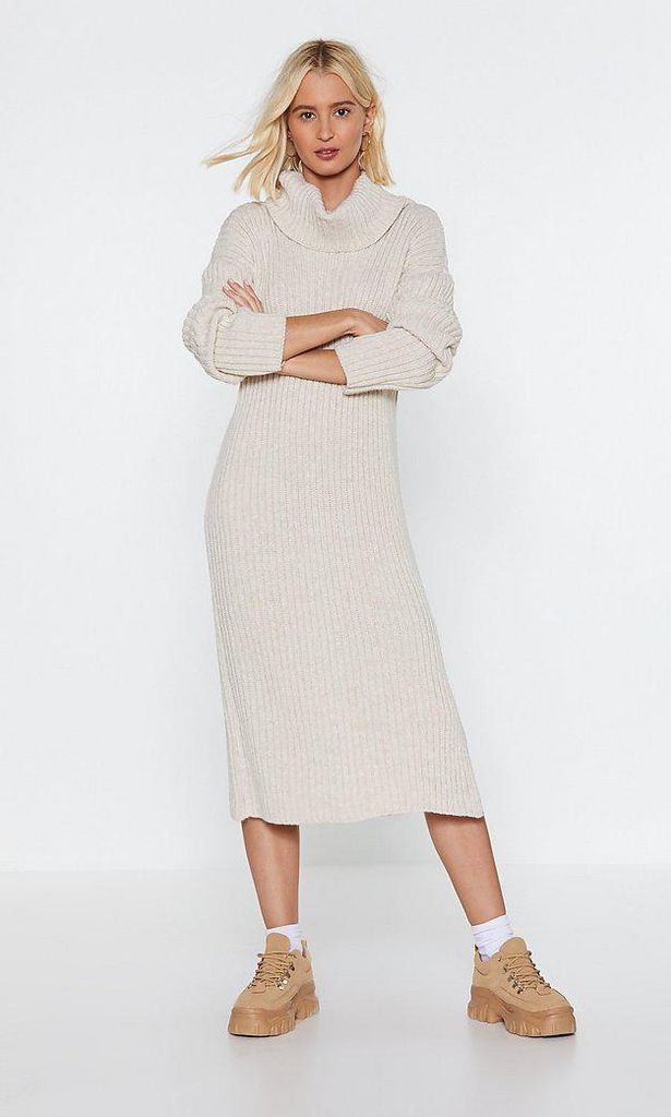 Let\'s Get Things Rolling Turtleneck Sweater Dress de Nasty Gal