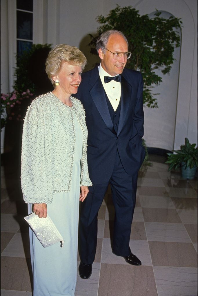 Dick Cheney con su esposa, Lynne, en la Cena de Estado en honor al presidente Mijaíl Gorbachov en 1990