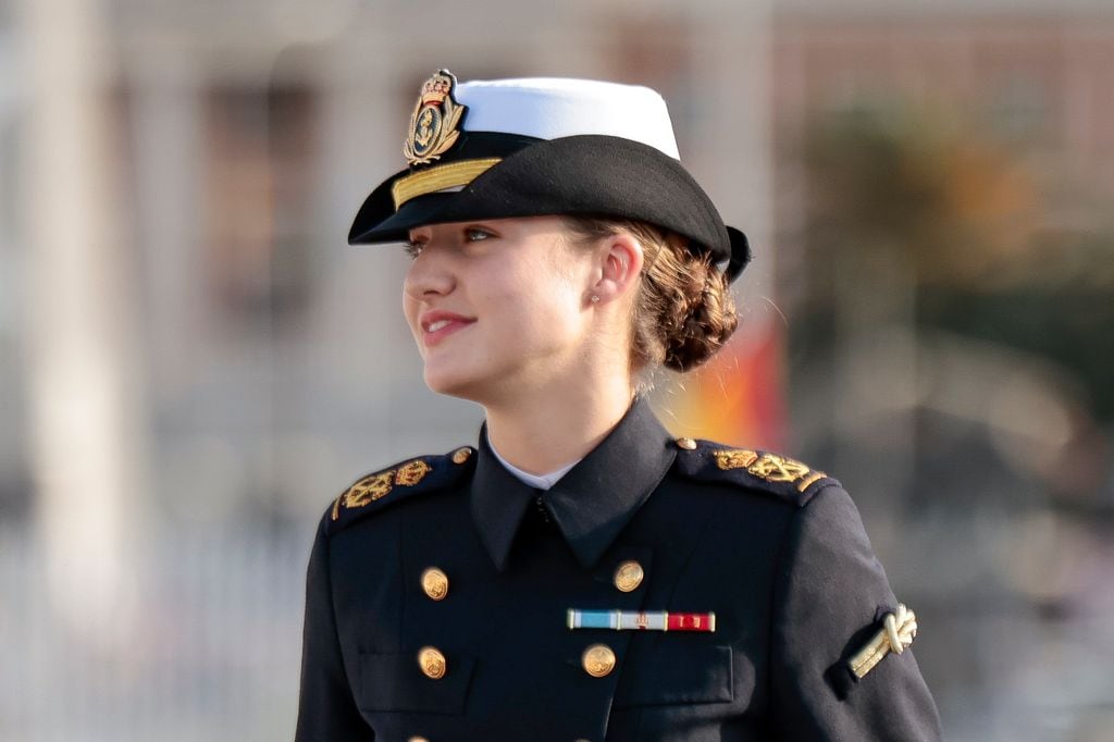 Princess Leonor of Borbon going on board Juan Sebastian Elcano in Cadiz on Wednesday, 8 January 2025.