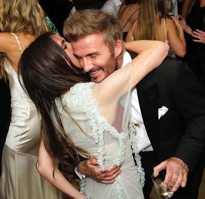 David y Victoria Beckham, muy cariñosos
