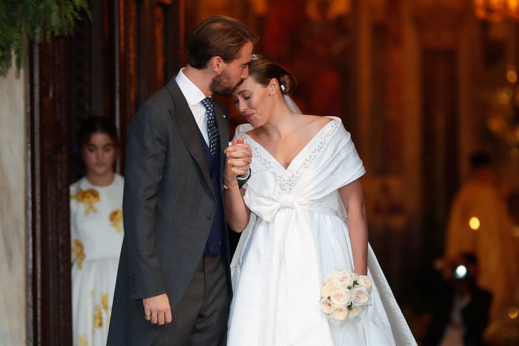 Philippos y Nina el día de su boda, en 2021