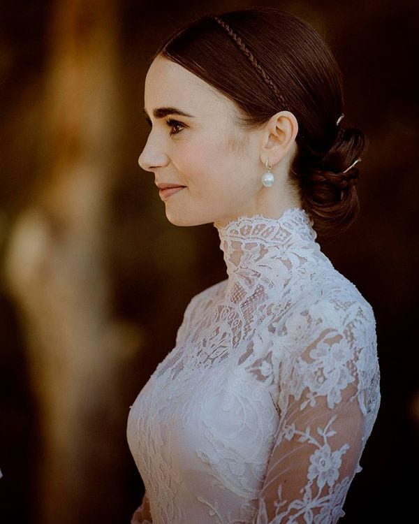 Maquillaje de novia de Lily Collins