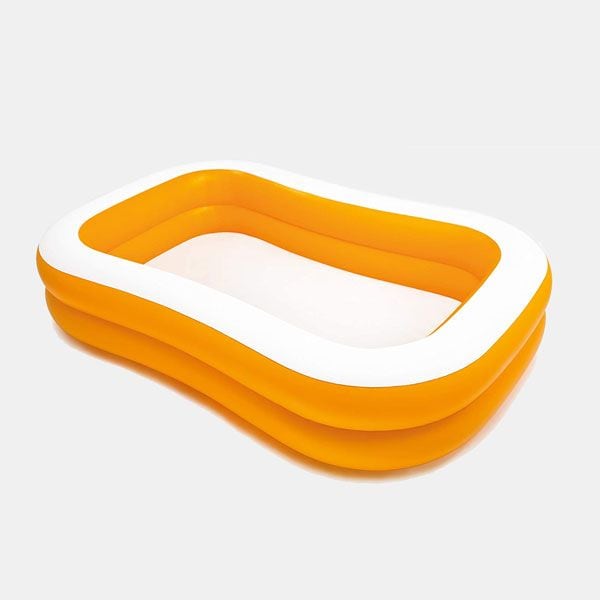 piscina hinchable naranja