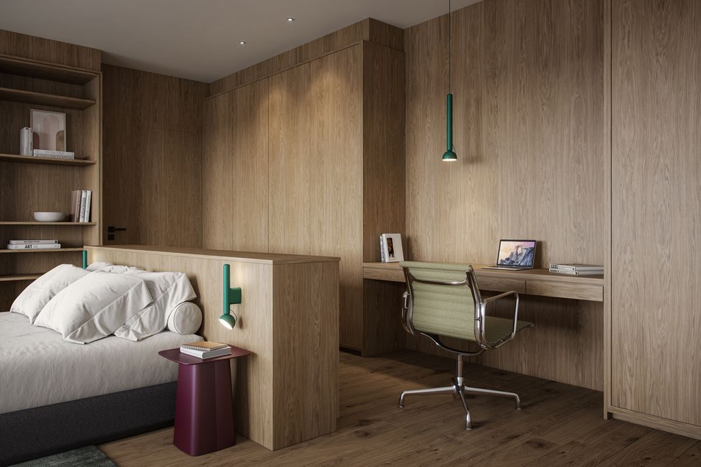 Despacho integrado en un dormitorio