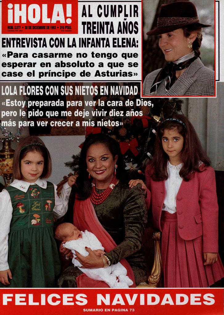 Lola Flores con sus nietos (30 de diciembre de 1993)