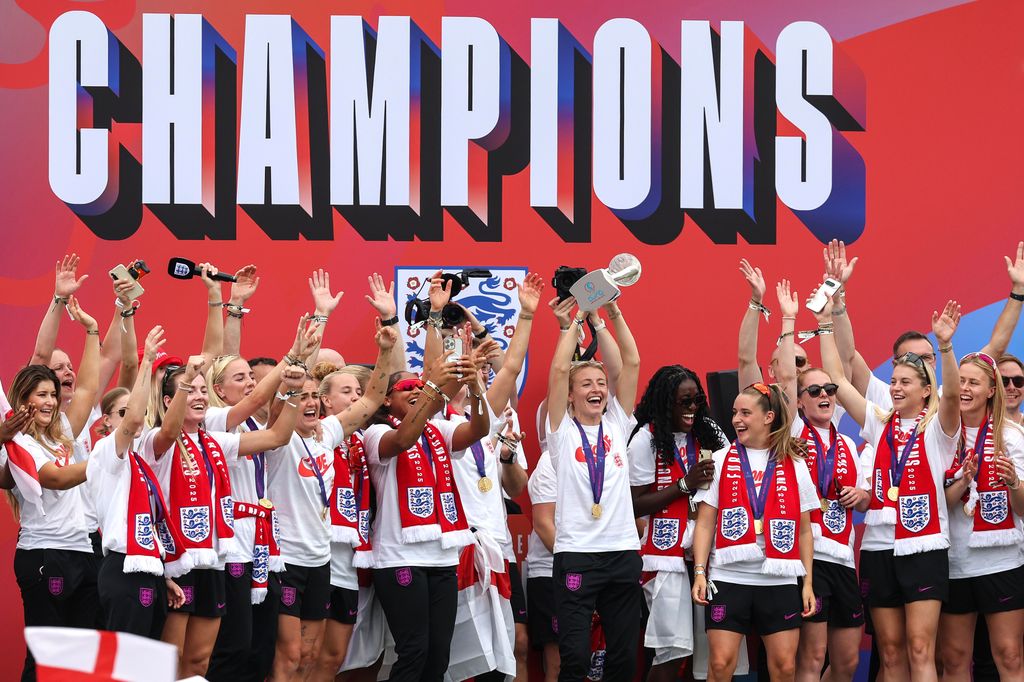 Celebración de la selección femenina de fútbol de Inglaterra