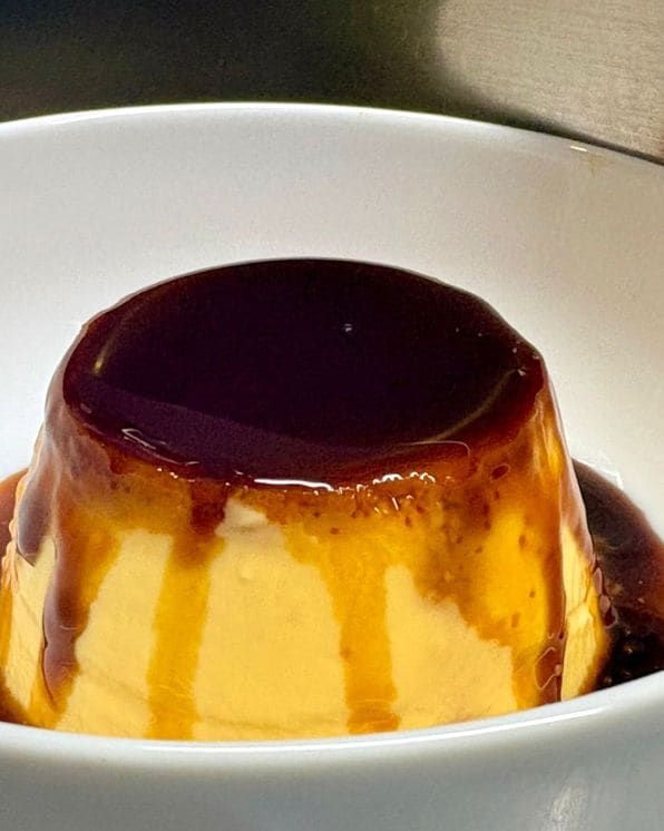 Flan del restaurante Tragatá.