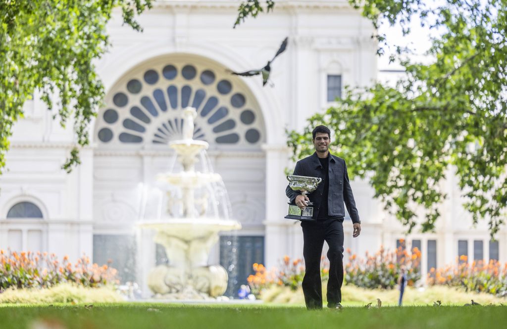 Carlos Alcaraz, en los jardines