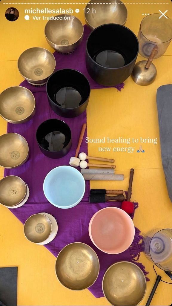 Un poco de la terapia de 'sound healing' que disfrutó con sus amigas.