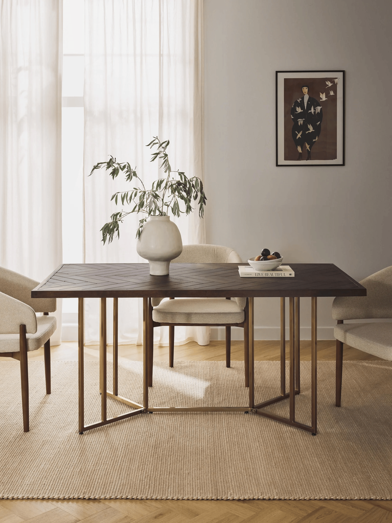 Mesa de madera y metal