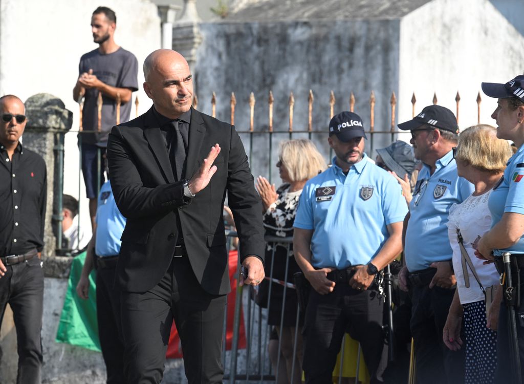 El español Roberto Martínez, actual entrenador de la selección de Portugal, llega a Gondomar para el funeral de Diogo Jota y André Silva