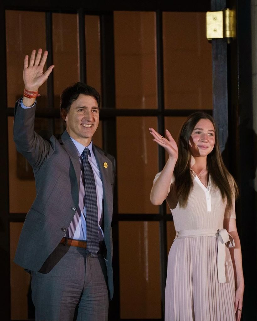 Justin Trudeau y su hija Ella-Grace, fruto de su extinto matrimonio con Sophie Grégoire.