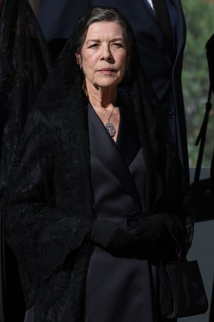 La princesa Carolina de Hanover durante la visita del Papa León XI a Mónaco.