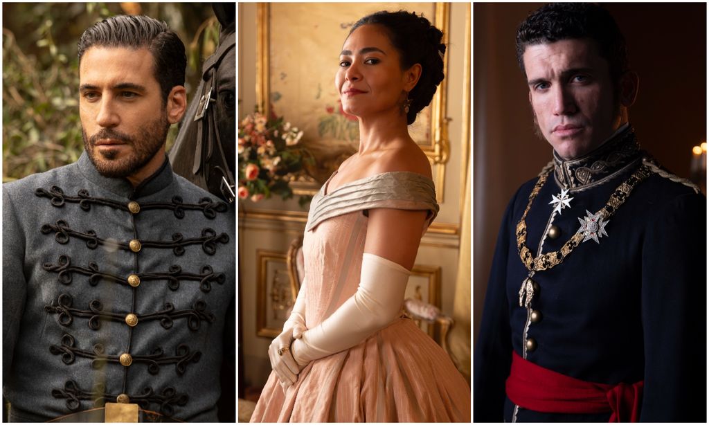 Miguel Ángel Silvestre, Mabel Cadena y Jaime Lorente en 'Carlota'.