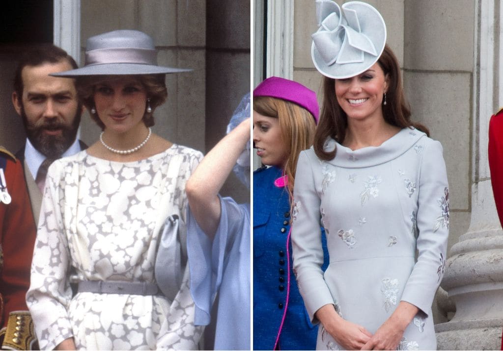 Lady Di y Kate Middleton en Trooping the colour 
