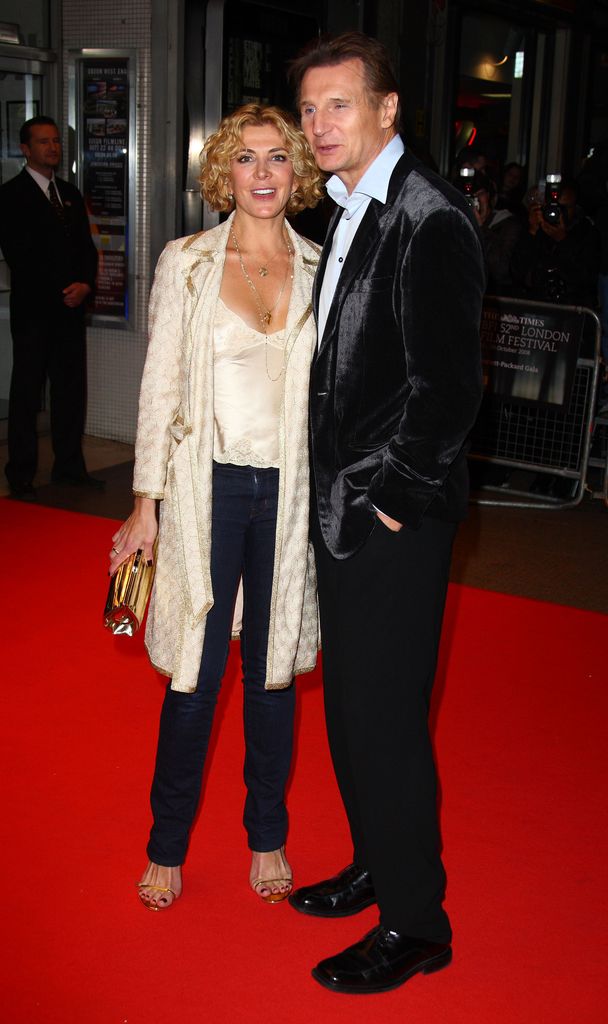 Natasha Richardson y Liam Neeson en la gala de The Other Man en The Times BFI London Film Festival en el West End de Londres, en octubre de 2008. 