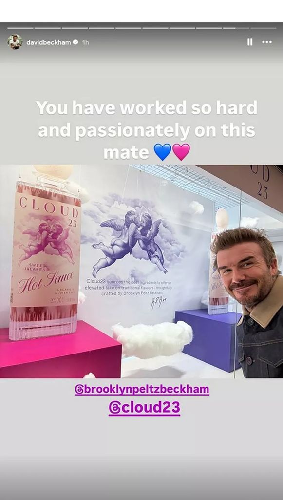 David Beckham apoyando a su hijo con el lanzamiento de Cloud23.