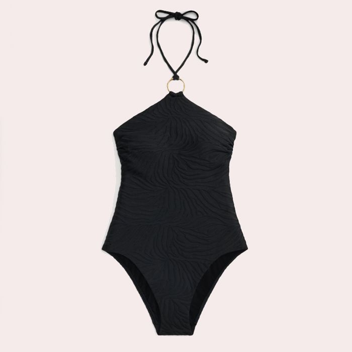 Bañador de jacquard con anilla delantera