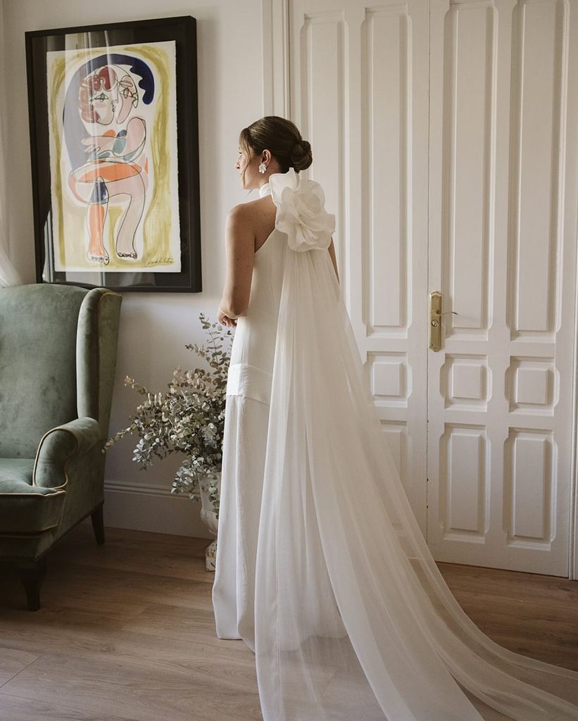 Espaldas de novia impresionantes flor halter