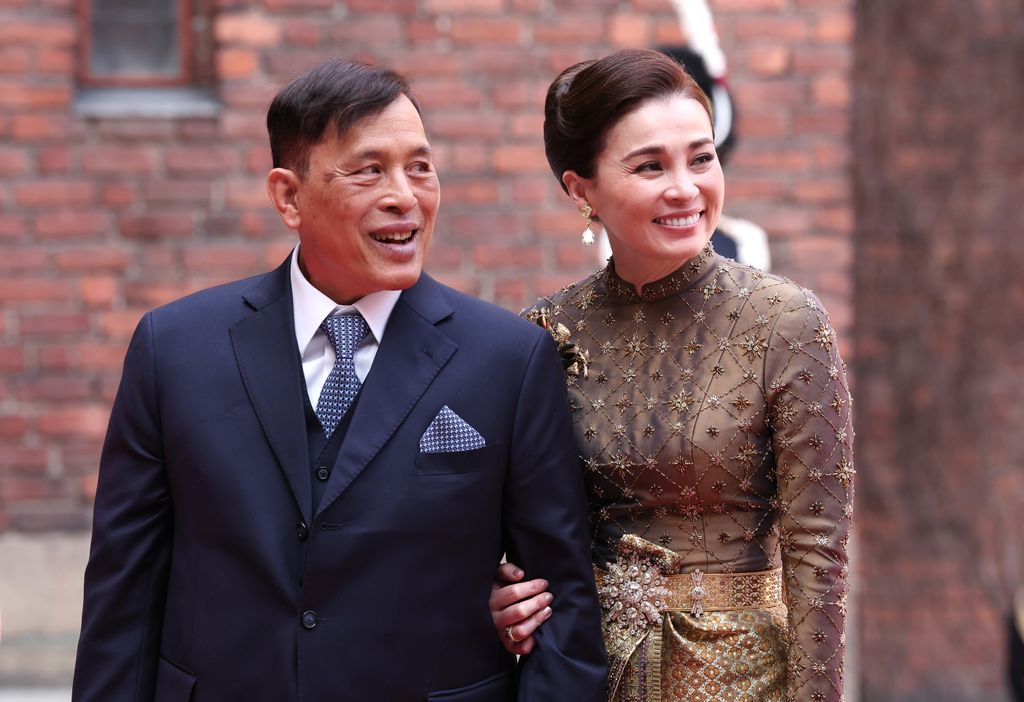 Los reyes de Tailandia durante su viaje a Suecia