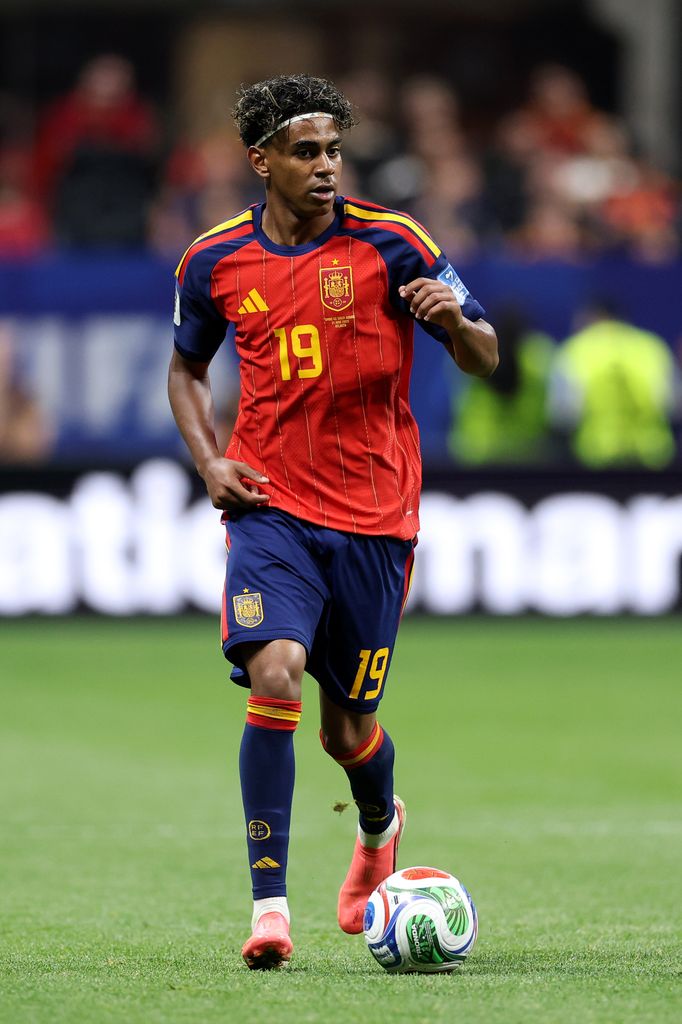 Lamine Yamal de España durante la Copa Mundial de la FIFA 2026 en el partido contra Arabia Saudita, del Grupo H, en el Estadio Atlanta, el 21 de junio de 2026, en Georgia, Estados Unidos.