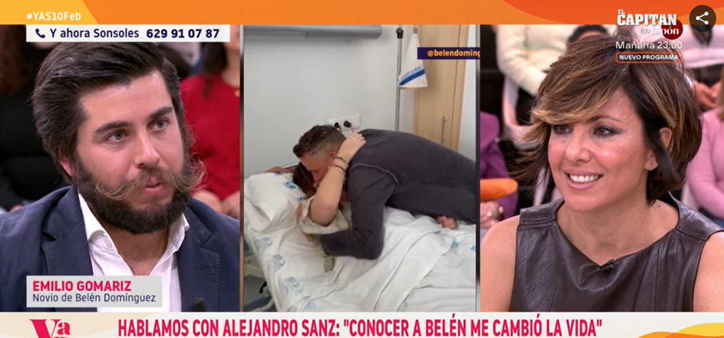 Emilio en el programa de Y ahora Sonsoles recordando a Belén Domínguez