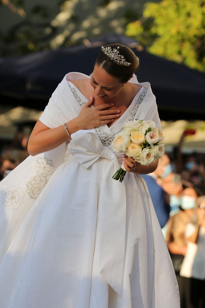 Nina Flohr llevó la tiara del Corsario el día de su boda
