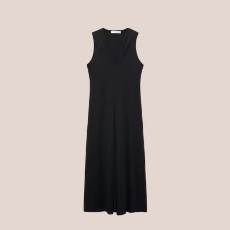 vestido negro escote en v